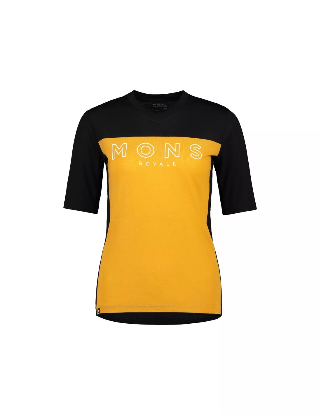 Maglia MTB Mons Royale Redwood Enduro VT da donna, manica corta, traspirante e resistente. Ideale per enduro e freeride, con tasca posteriore e pannelli in mesh per ventilazione ottimale.