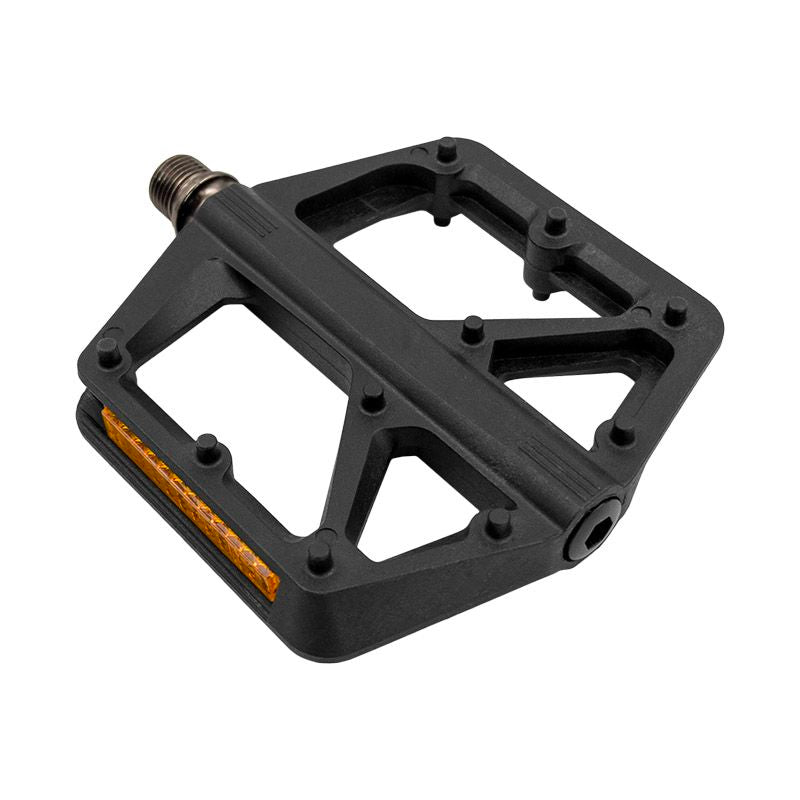 Pedali FLAT Nylon Nero - Asse Acciaio su Cuscinetti 105x100x13mm - Bike Advice